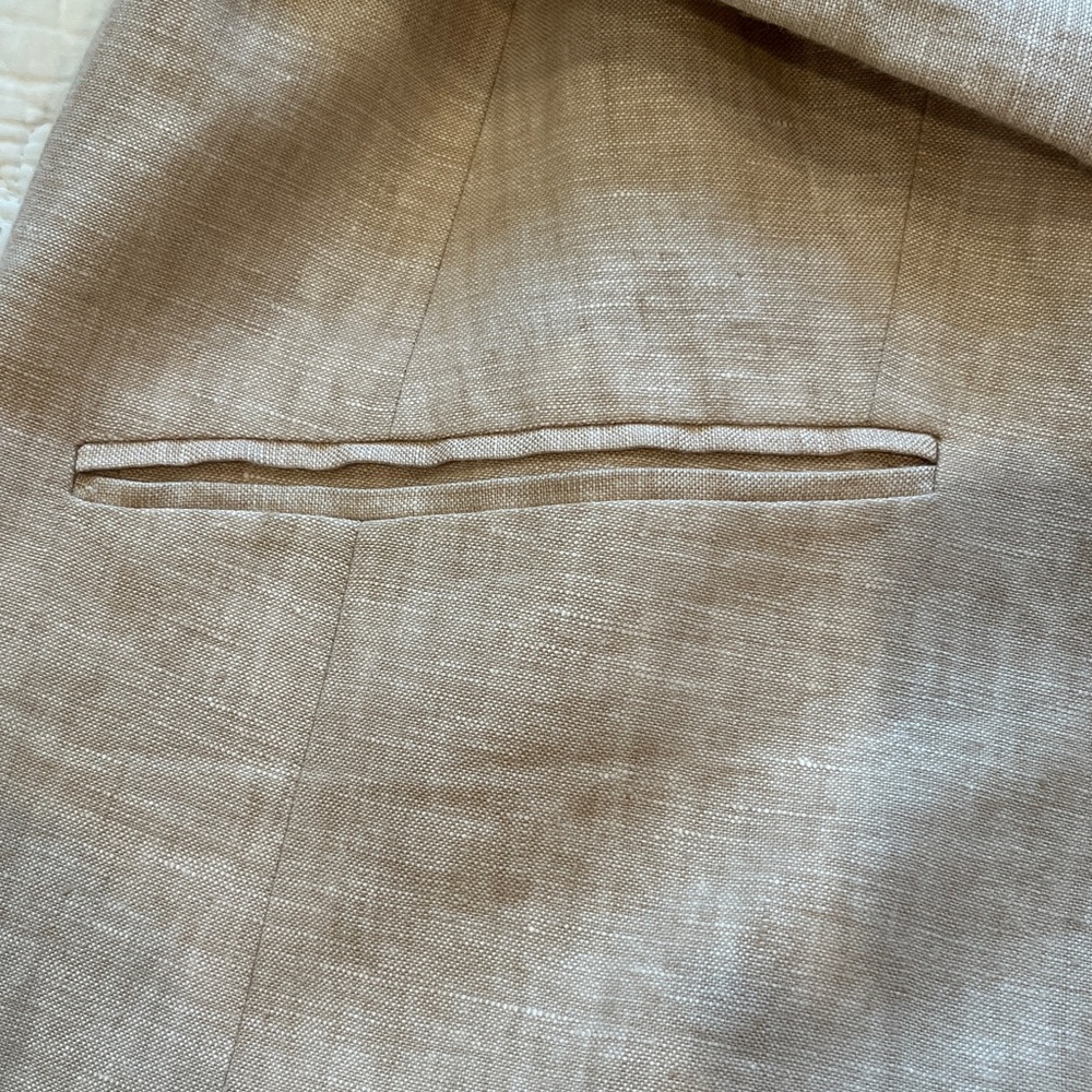 Talbots Light Beige Linen Single-Button Blazer - image 4